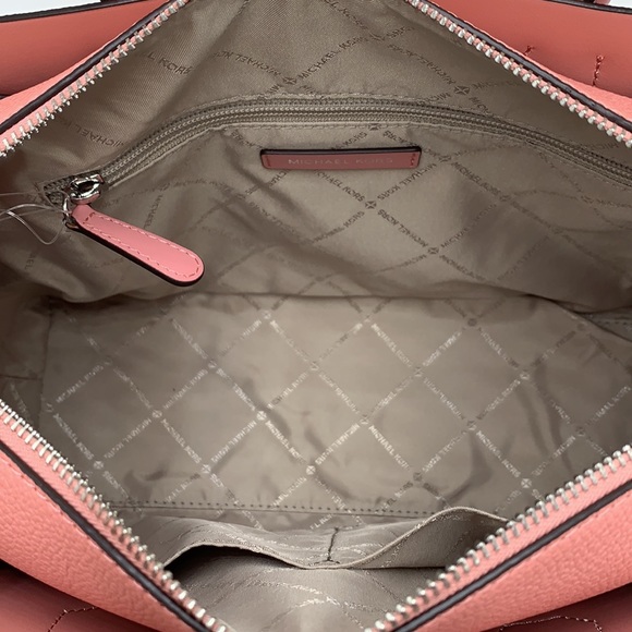 MICHAEL KORS MERCER MEDIUM TOP ZIP BELTED SATCHEL PRIMROSE MULTI SIGNATURE - Picture 14 of 16